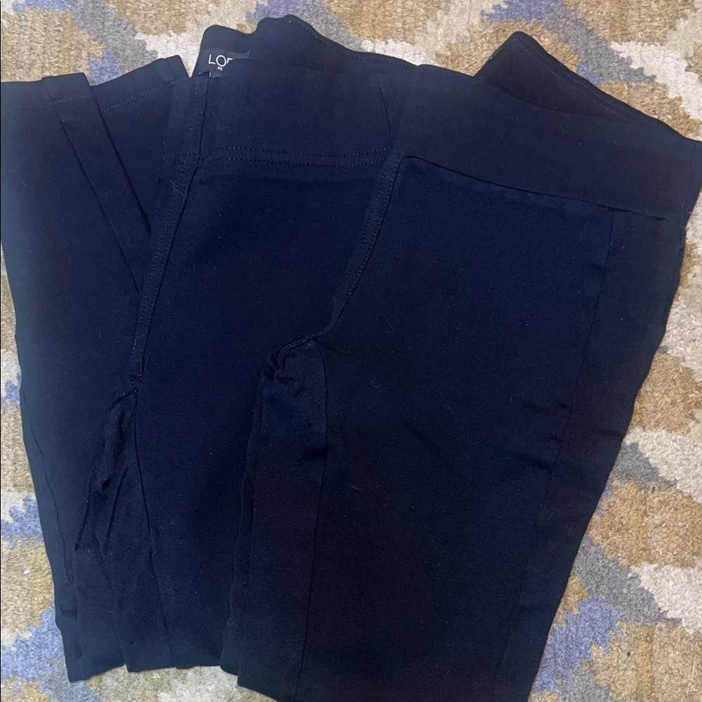 LOFT Women's Neutral Leggings Lot — Black, Navy & Charcoal - Picture 3 of 6